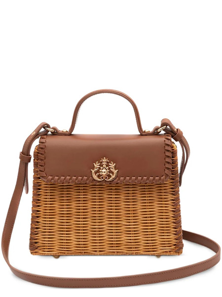  Isla Selene Woven Appliqué Shoulder Bag - Brown 