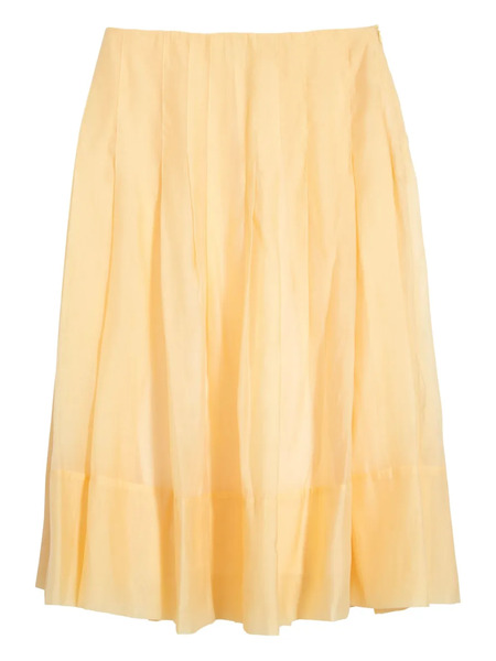  Isolda Horizonte Espelhado Pleated Midi Skirt - Yellow 