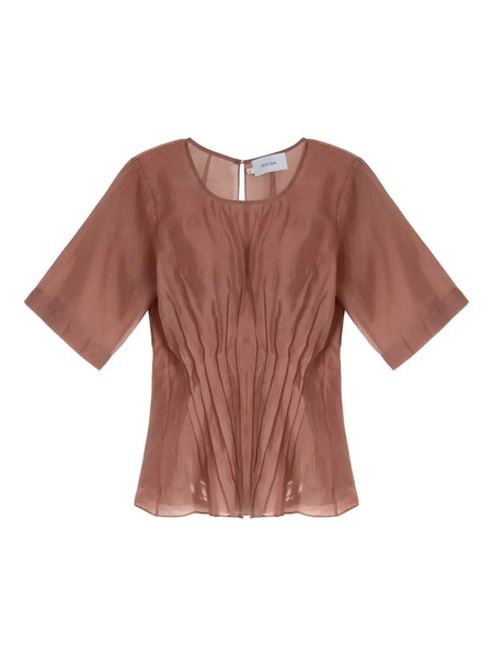 Isolda Labirinto De Rios Pintuck Blouse - Brown 