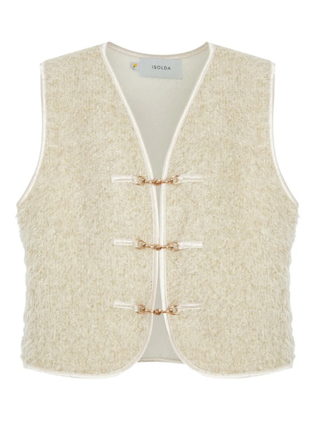  Isolda Mandacaru Textured Clasp-fastening Vest - Neutrals 