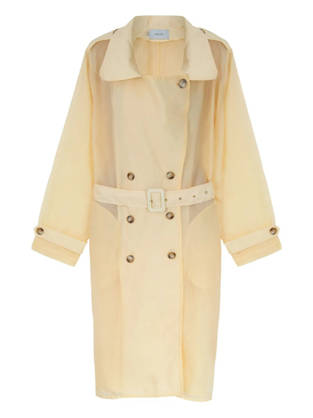  Isolda Oásis Belted Double-breasted Coat - Yellow 