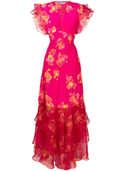  Isolda Pri Floral-print Silk Maxi Dress - Pink 