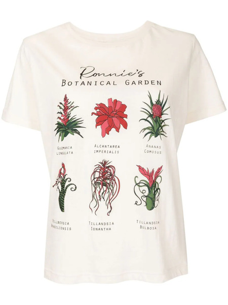  Isolda Ronnie's Botanical Garden Cotton T-shirt - Neutrals 