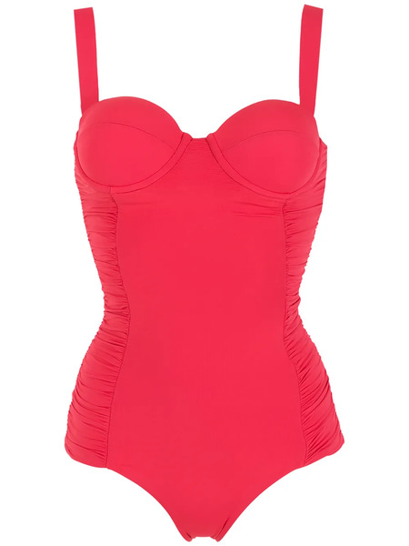  Isolda Vermelho Ruched-detail Swimsuit - Red 