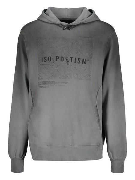  Iso.poetism Drawstring-hood Graphic Hoodie - Grey 