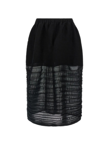  Issey Miyake Contrasting Midi Skirt - Black 