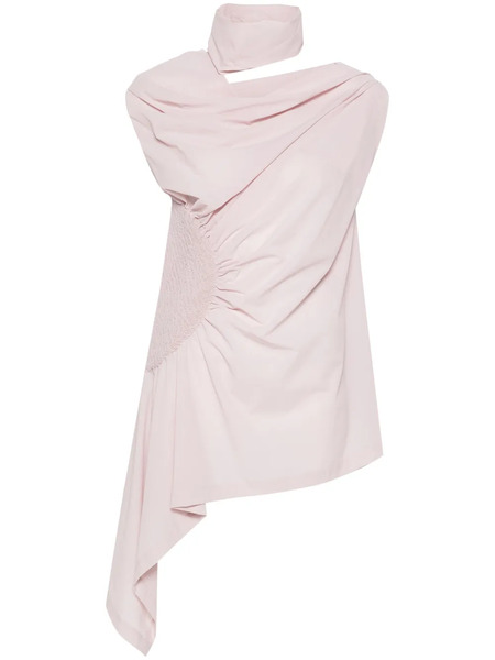  Issey Miyake Crepe Draped Sleeveless Blouse - Pink 
