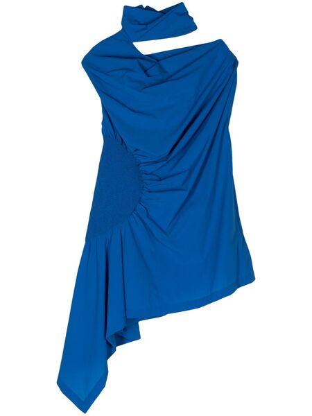  Issey Miyake Eye Of The Bean Asymmetric Blouse - Blue 