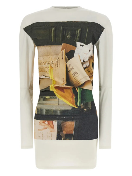  Issey Miyake Graphic-print Zip T-shirt - Neutrals 