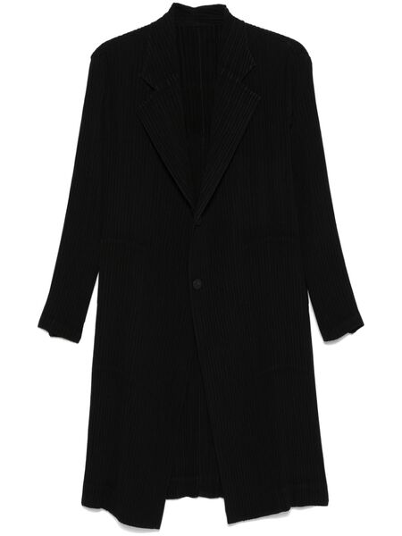  Issey Miyake Hatching Pleats Coat - Black 
