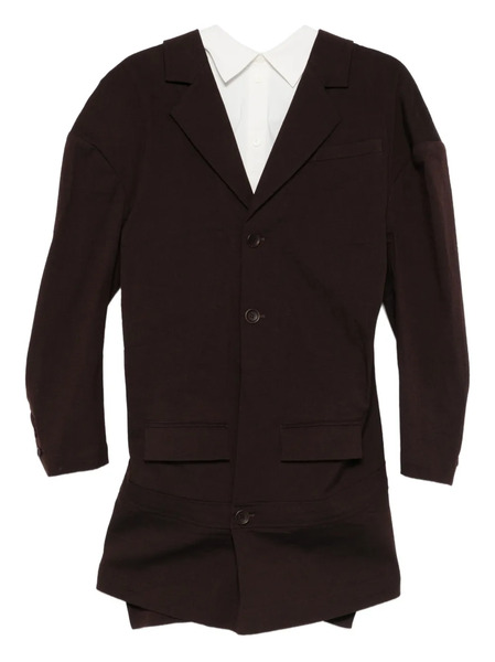  Issey Miyake Like Torso Wool Blazer - Brown 