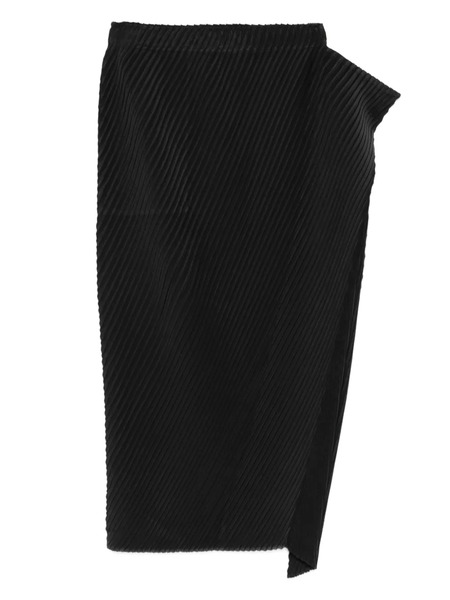  Issey Miyake Paper Bag Pleated Asymmetric Skirt - Black 