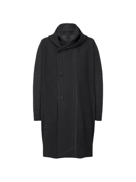  Issey Miyake Pleated Button Coat - Black 
