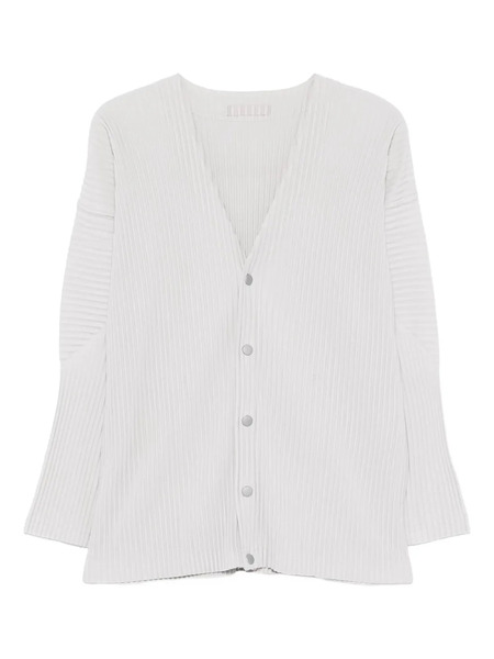  Issey Miyake Pleated Buttoned Cardigan - Grey 