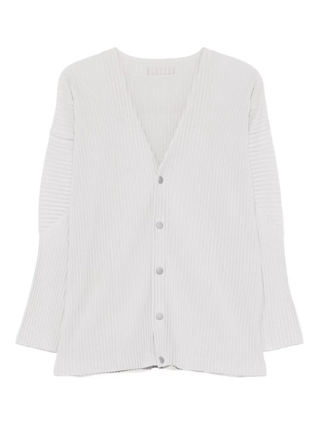  Issey Miyake Pleated Buttoned Cardigan - White 