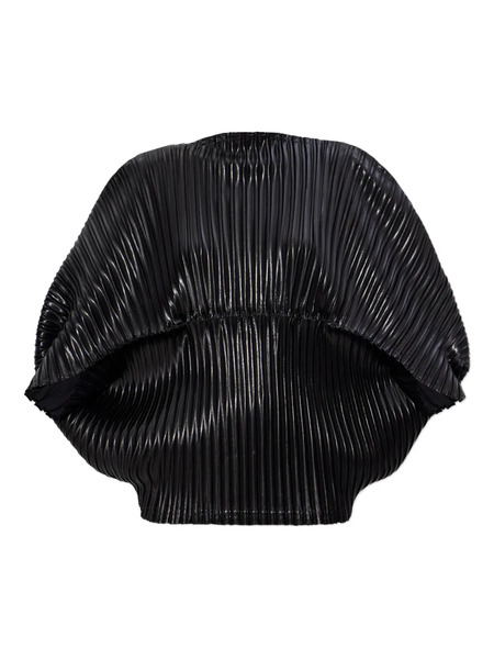  Issey Miyake Plissé Puff-sleeve Top - Black 
