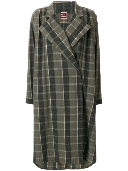 Issey Miyake Pre-owned 1970s Oversize Check Coat - Green 