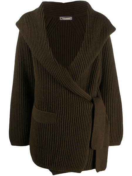  Issey Miyake Pre-owned 1980s Shawl Collar Ribbed Cardigan - Green 