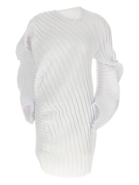  Issey Miyake Ribbed Asymmetrical Top - White 