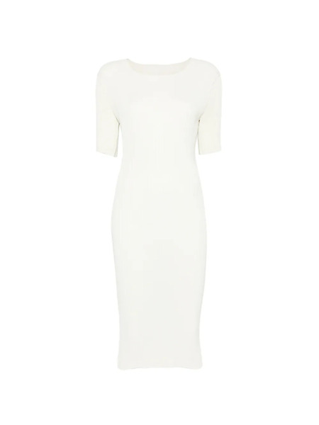  Issey Miyake Ribbed Dress - Neutrals 