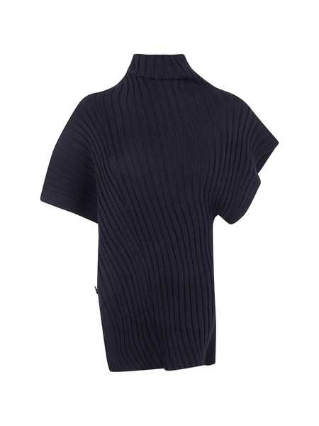  Issey Miyake Ribbed High-neck Top - Black 
