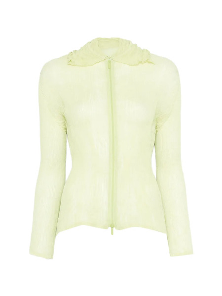  Issey Miyake Ruffled Zip-fastening Shirt - Green 