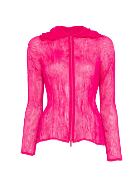  Issey Miyake Ruffled Zip-fastening Shirt - Pink 