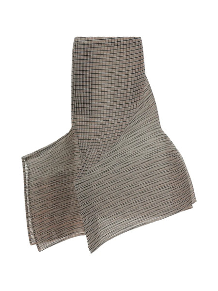  Issey Miyake Stripes Pleated Midi Skirt - Neutrals 