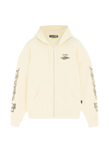 Iuter Waffle Zip Hoodie - Neutrals 