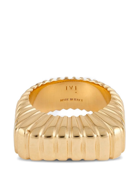  Ivi Gaia Ribbed Signet Ring - Gold 