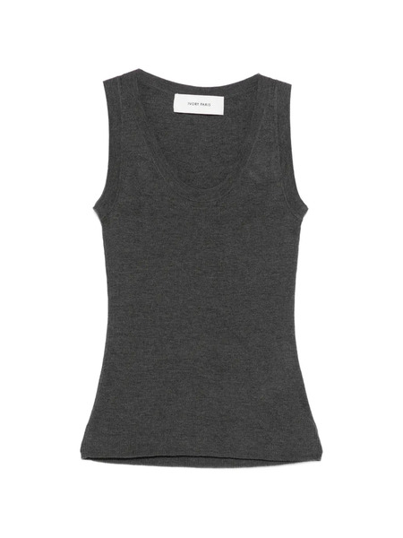  Ivory Paris Ribbed Tank Top - Grey 