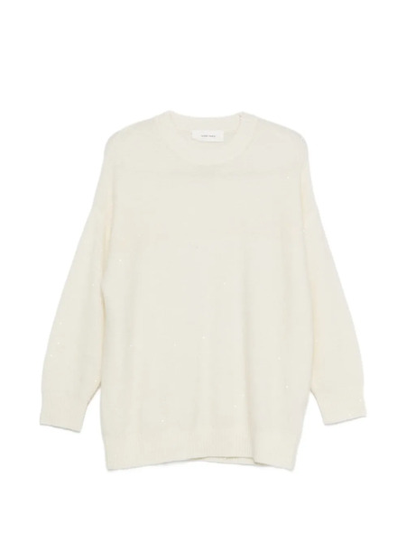  Ivory Paris Sequin Crew-neck Sweater - Neutrals 