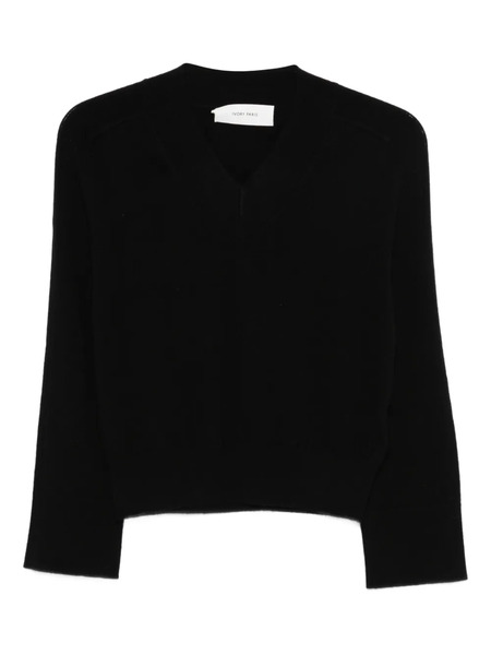 Ivory Paris V-neck Sweater - Black 