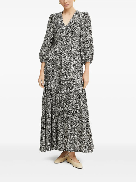  Ivy Oak Floral-print Button-front Maxi Dress - Black 