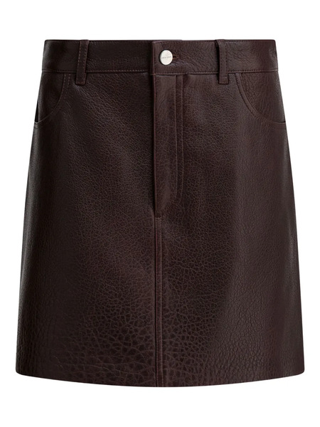  Ivy Oak Lilou Leather Rounded-pocket Mini Skirt - Red 