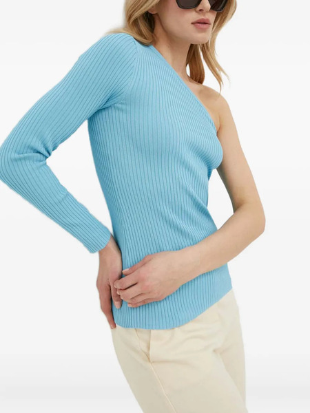  Ivy Oak One-shoulder Ribbed Top - Blue 