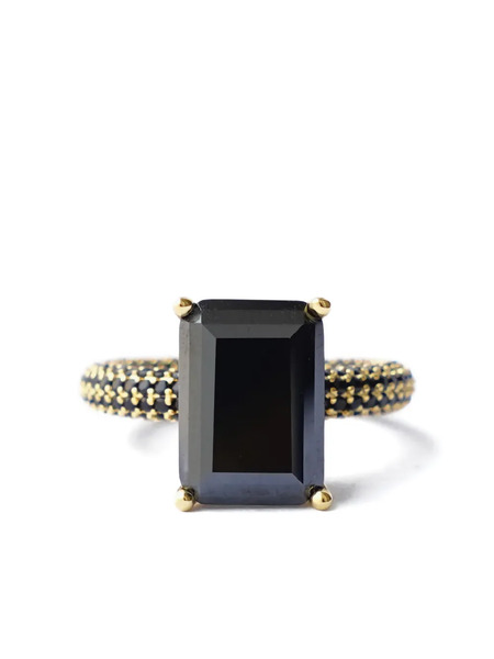  Izabel Display Mega Rectangle-stone Ring - Black 