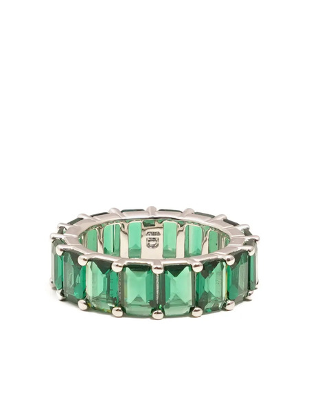  Izabel Display Rectangle-crystals Ring - Green 