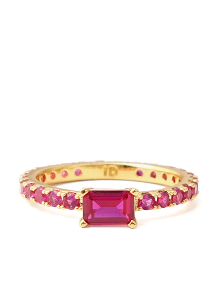  Izabel Display Slim Square-stone Ring - Gold 