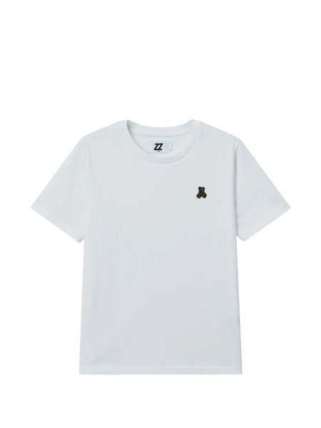  Izzue Crew-neck Bear-patch T-shirt - White 