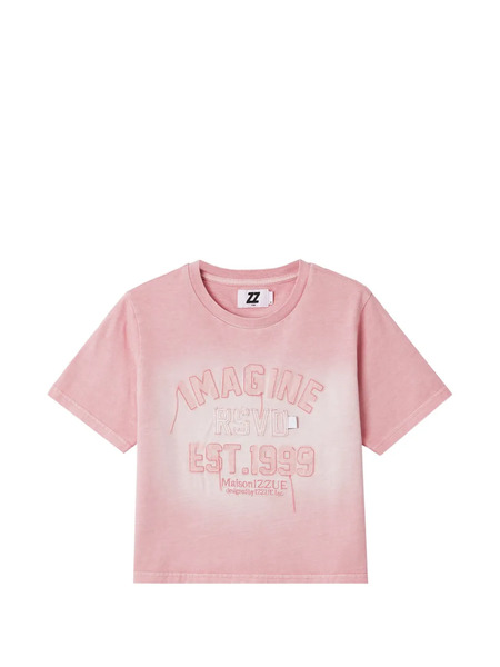  Izzue Embroidered Cropped T-shirt - Pink 