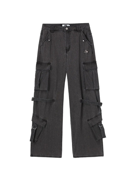  Izzue Logo-detail Cargo Jeans - Grey 