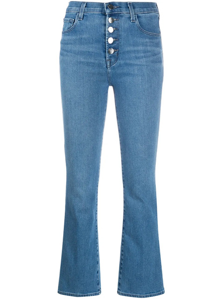  J Brand Cropped Bell Leg Jeans - Blue 
