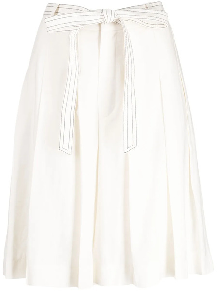  J Koo Tied-waist Bermuda Shorts - White 