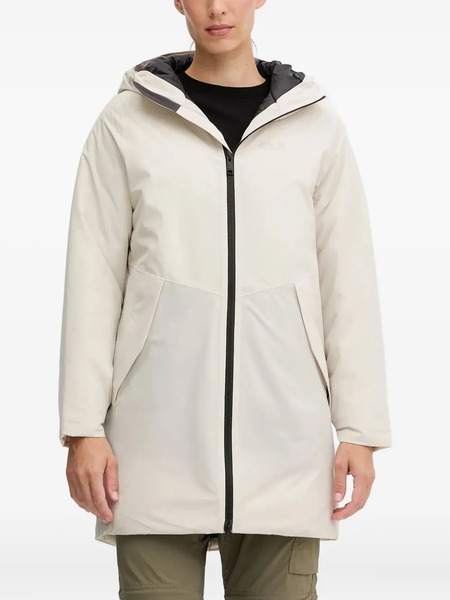  Jack Wolfskin Frost Haven Hooded Zip-fastening Coat - Neutrals 