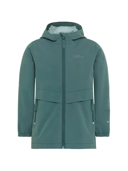  Jack Wolfskin Hooded Waterproof Rain Jacket - Green 