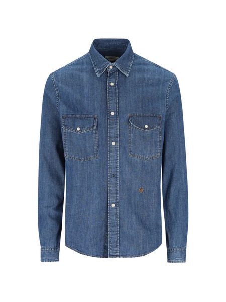  Jacob Cohën Embroidered Denim Shirt - Blue 