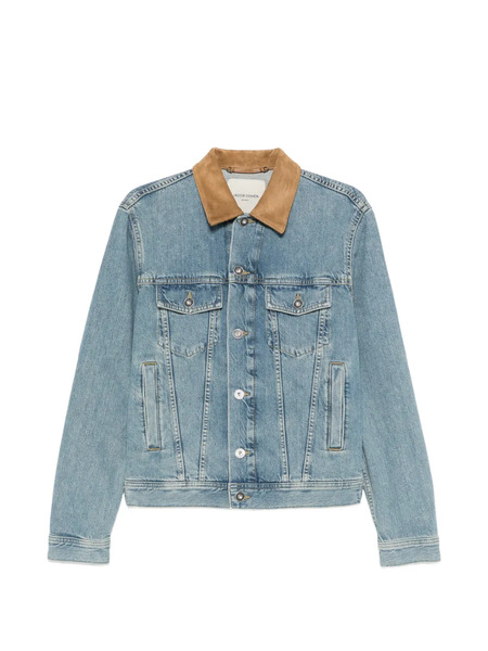  Jacob Cohën Leather-collar Jacket - Blue 