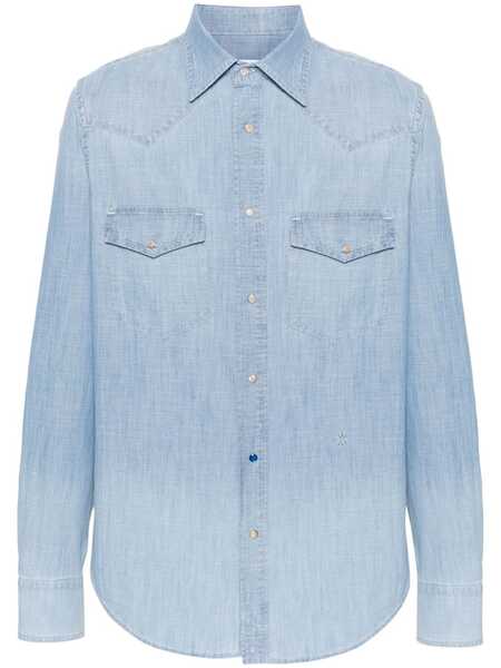  Jacob Cohën Logo-embroidered Denim Shirt - Blue 