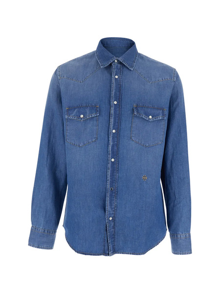  Jacob Cohën Logo-embroidered Shirt - Blue 